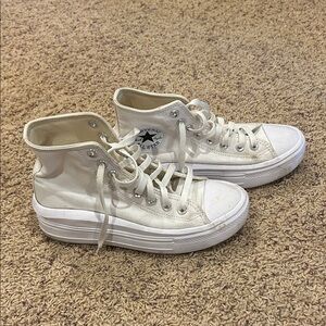 Converse White Platform Sneakers
